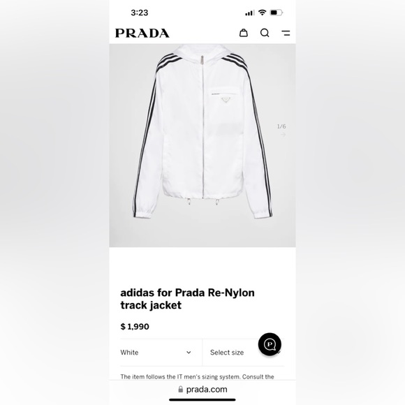 BRAND NEW W TAG Adidas for Prada re-nylon track jacket. Size 40. Can be unisex. - Picture 2 of 13